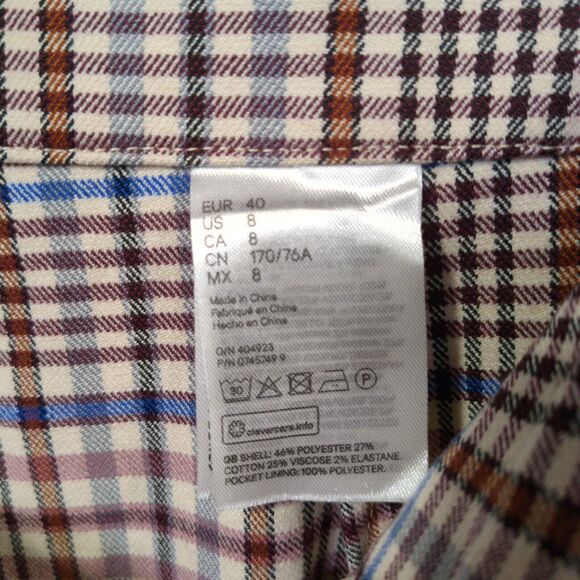 HM Wide Leg Pants Womens 8 Plaid Tie Belt High Rise Waist Pockets Office Career - Picture 12 of 14